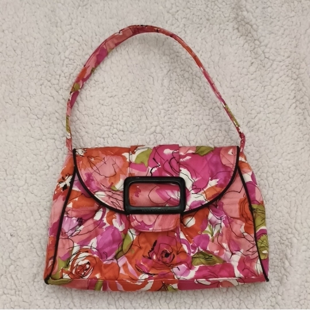 Vera Bradley Pink & Orange Shoulder Bag w/Floral Design Sily Nwot Pretty